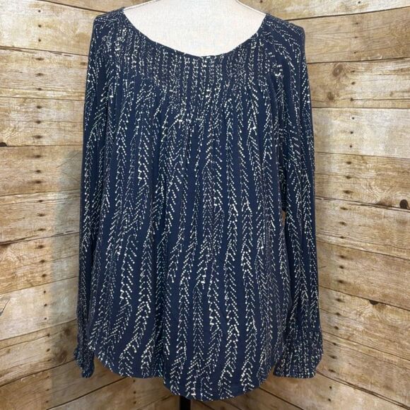 LUCKY BRAND BOHO CASUAL LOOSE FIT EVERYDAY CLASSIC ARTSIE BLOUSE SIZE XL - Picture 1 of 5